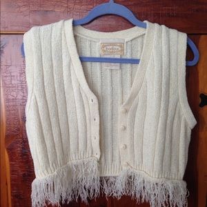Vintage Bonjour fringe vest